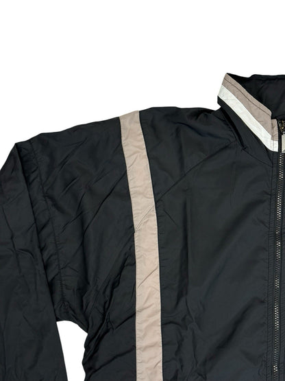 Adidas Vintage Black Nylon Zip Track Jacket Medium