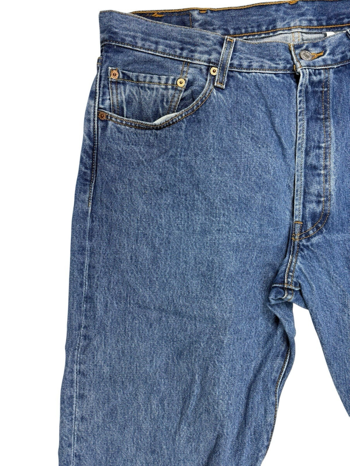 Levi's 501 Retro Blue Straight Leg Denim Jeans 38W 32L