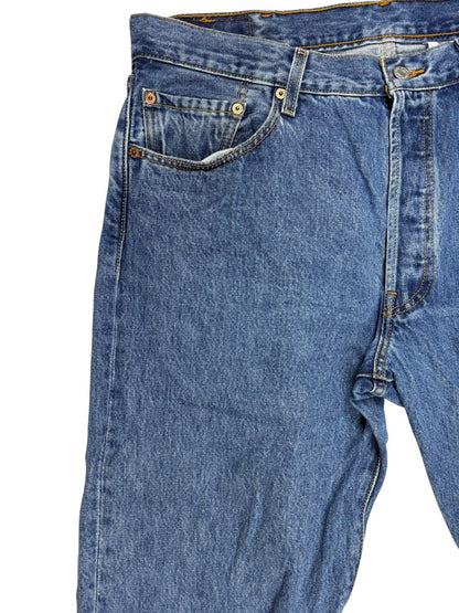 Levi's 501 Retro Blue Straight Leg Denim Jeans 38W 32L