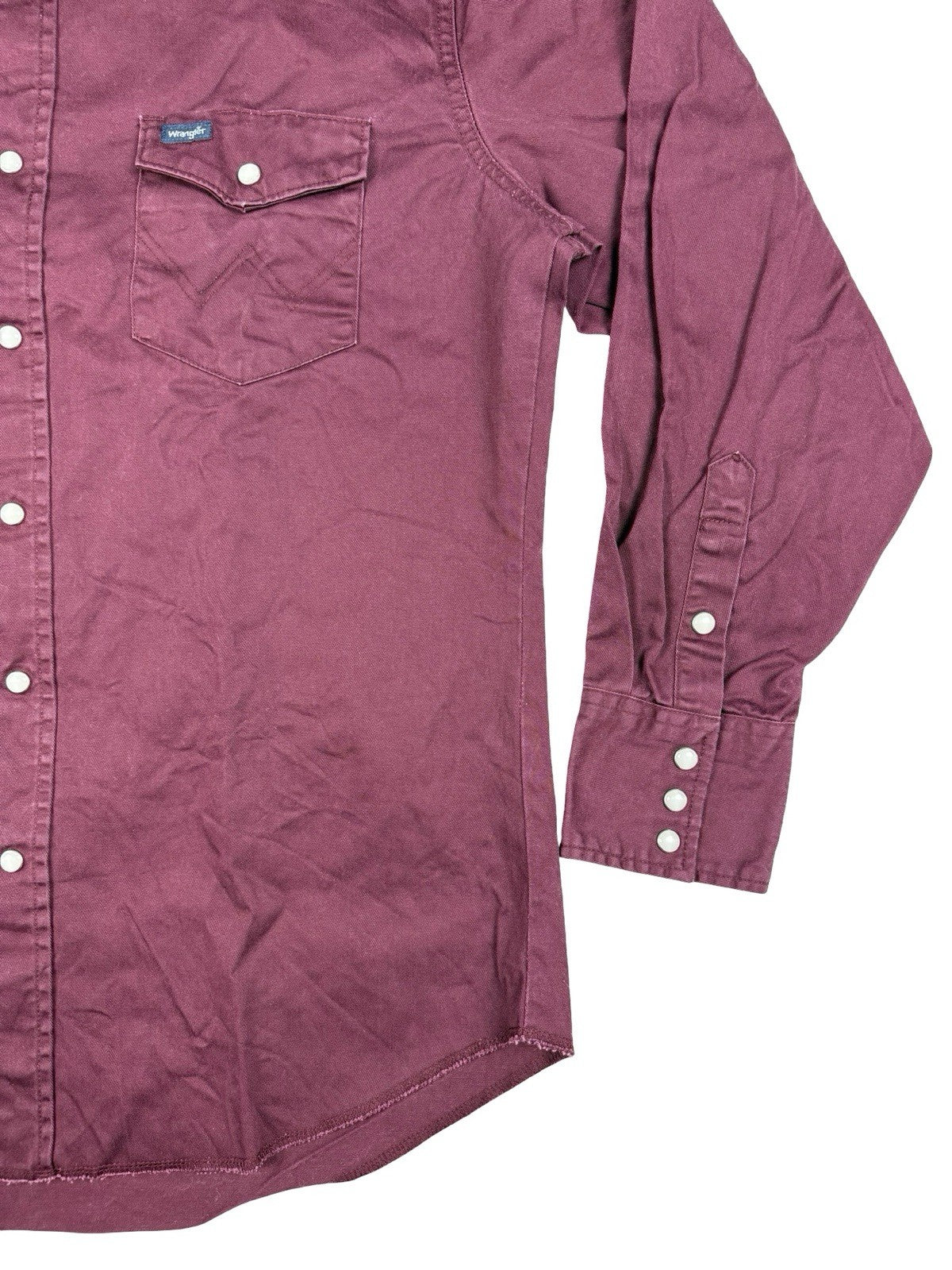 Wrangler Maroon Western Cowboy Pearl Snap Shirt Large