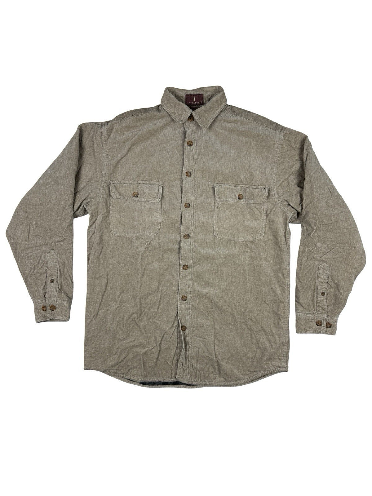 Lanesboro Beige Fleece Lined Corduroy Button Up Jacket Medium
