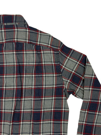 J Crew Retro Blue Plaid Slim Fit Collared Shirt Small