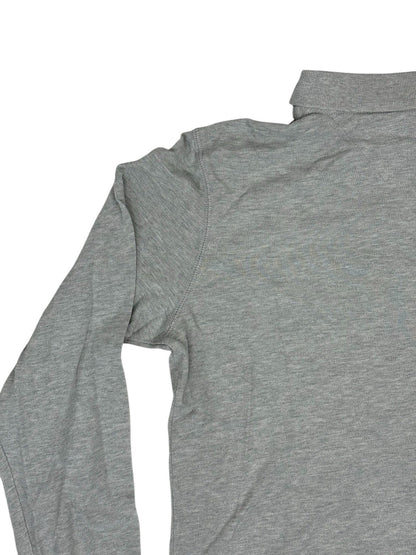 Tommy Hilfiger Grey Long Sleeve Embroidered Polo Top Medium