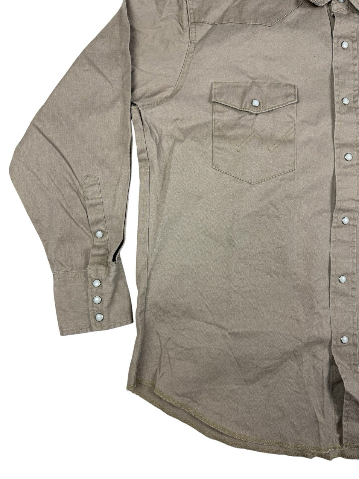 Wrangler Beige Pearl Snap Western Cowboy Shirt XL