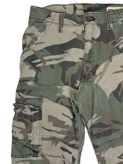 Wrangler Green Camo Cargo Trousers Relaxed Fit 32W 32L
