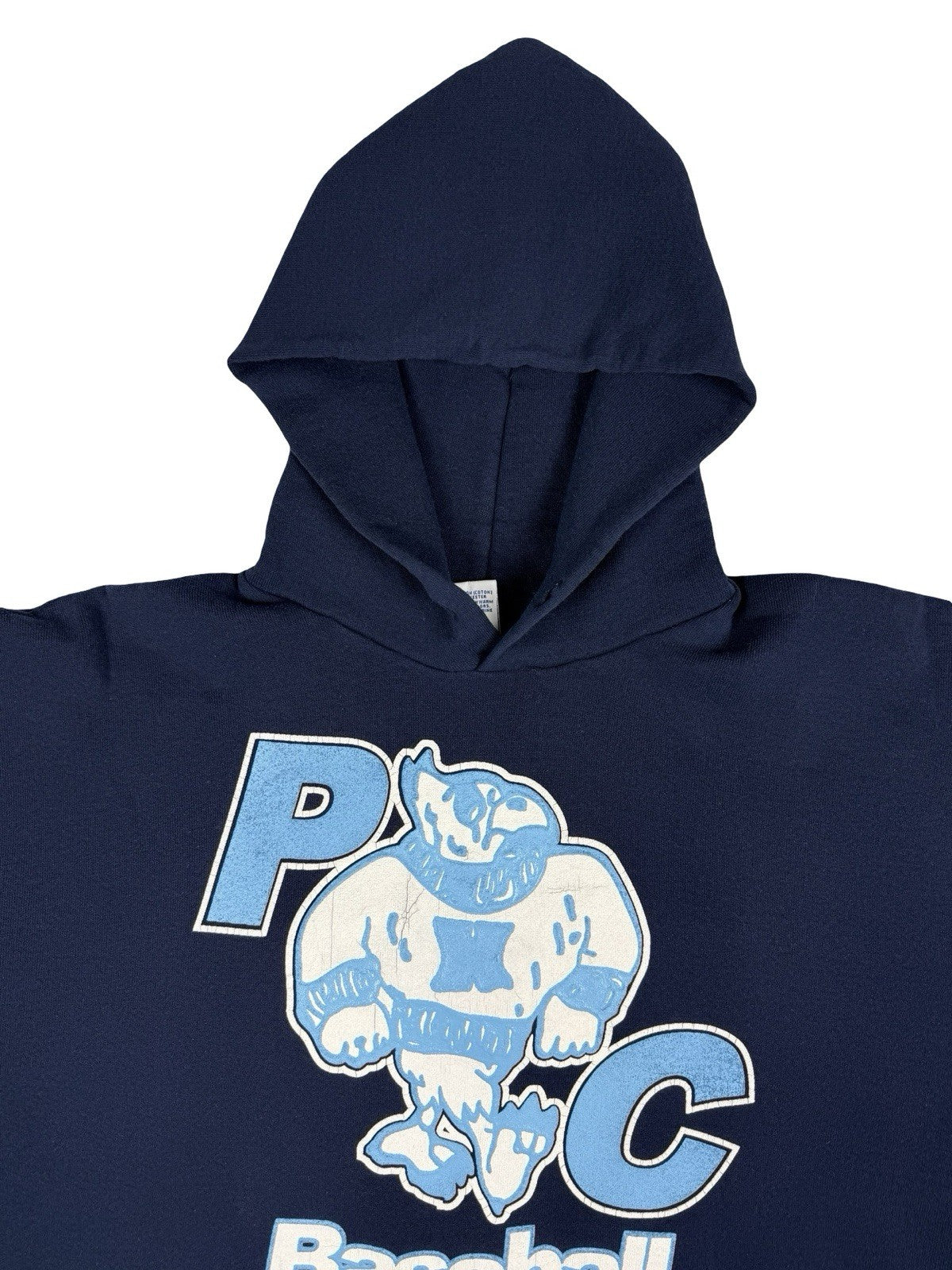 Russell Blue Printed Vtg American School Baseball Hoodie Large
