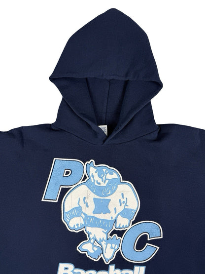 Russell Blue Printed Vtg American School Baseball Hoodie Large