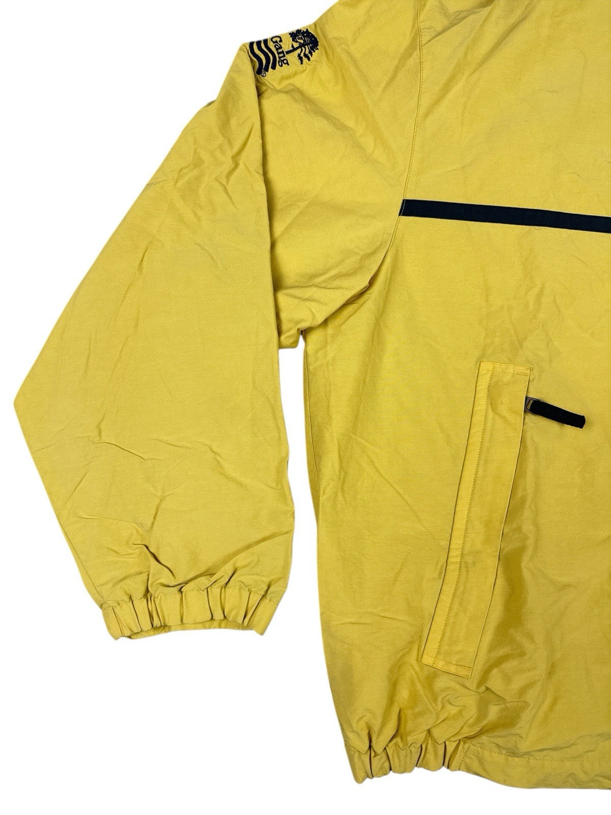 Nautica Retro Yellow Hooded Zip Windbreaker Americana Jacket Large