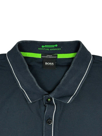 Hugo Boss Blue Slim Fit Polo Top XL