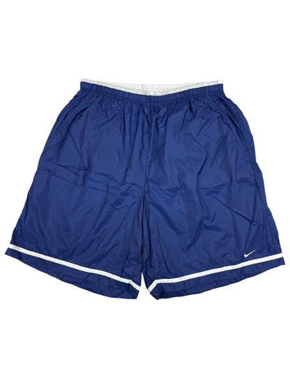 Nike Retro Y2K 00's Blue Lined Spell out Logo Swim Trunk Shorts Large