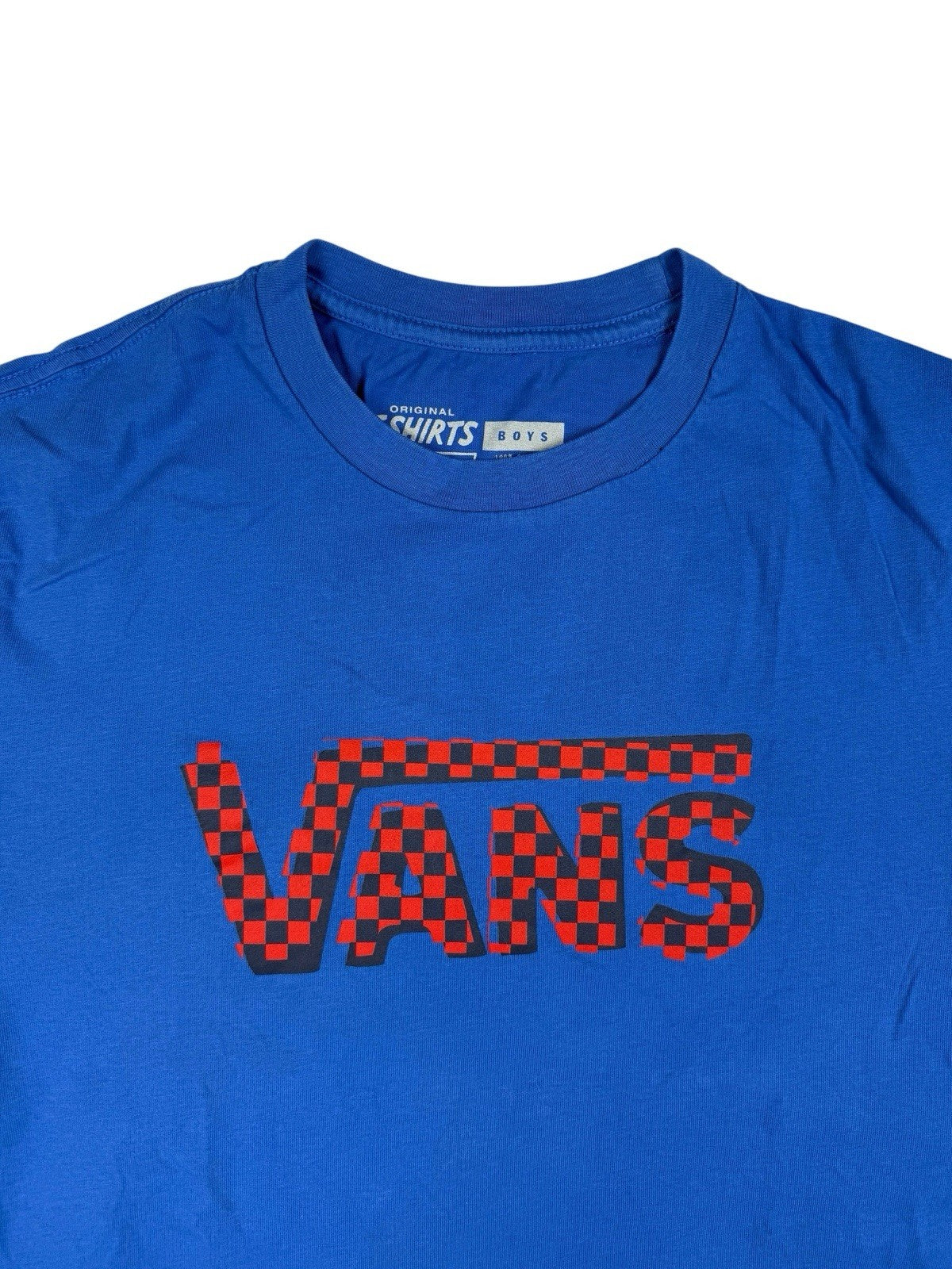 Vans Blue Printed Check  Top Boys XL