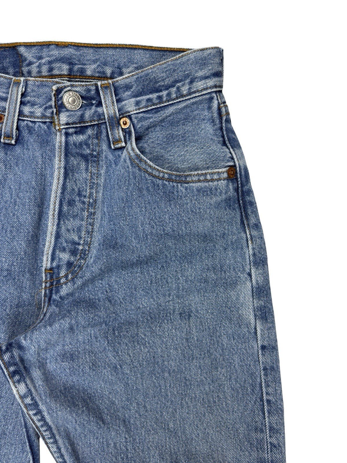 Levi's 501 Vintage Blue Straight Fit Women's Denim Jeans 25W 34L Made In USA