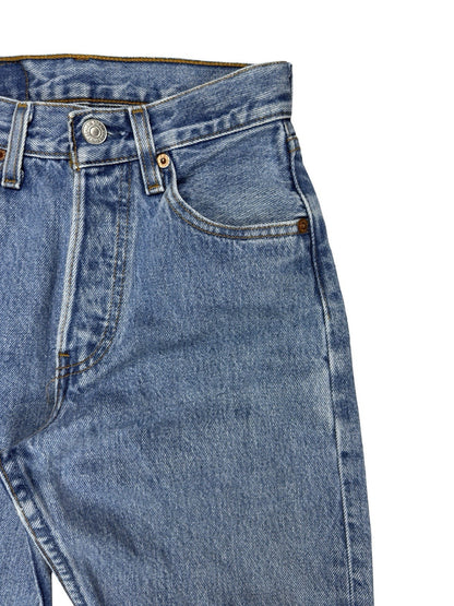 Levi's 501 Vintage Blue Straight Fit Women's Denim Jeans 25W 34L Made In USA