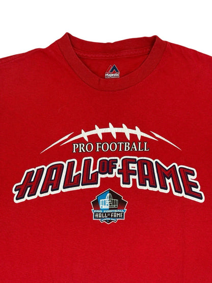 Retro Majestic Red Pro Football Hall of Fame Top Small