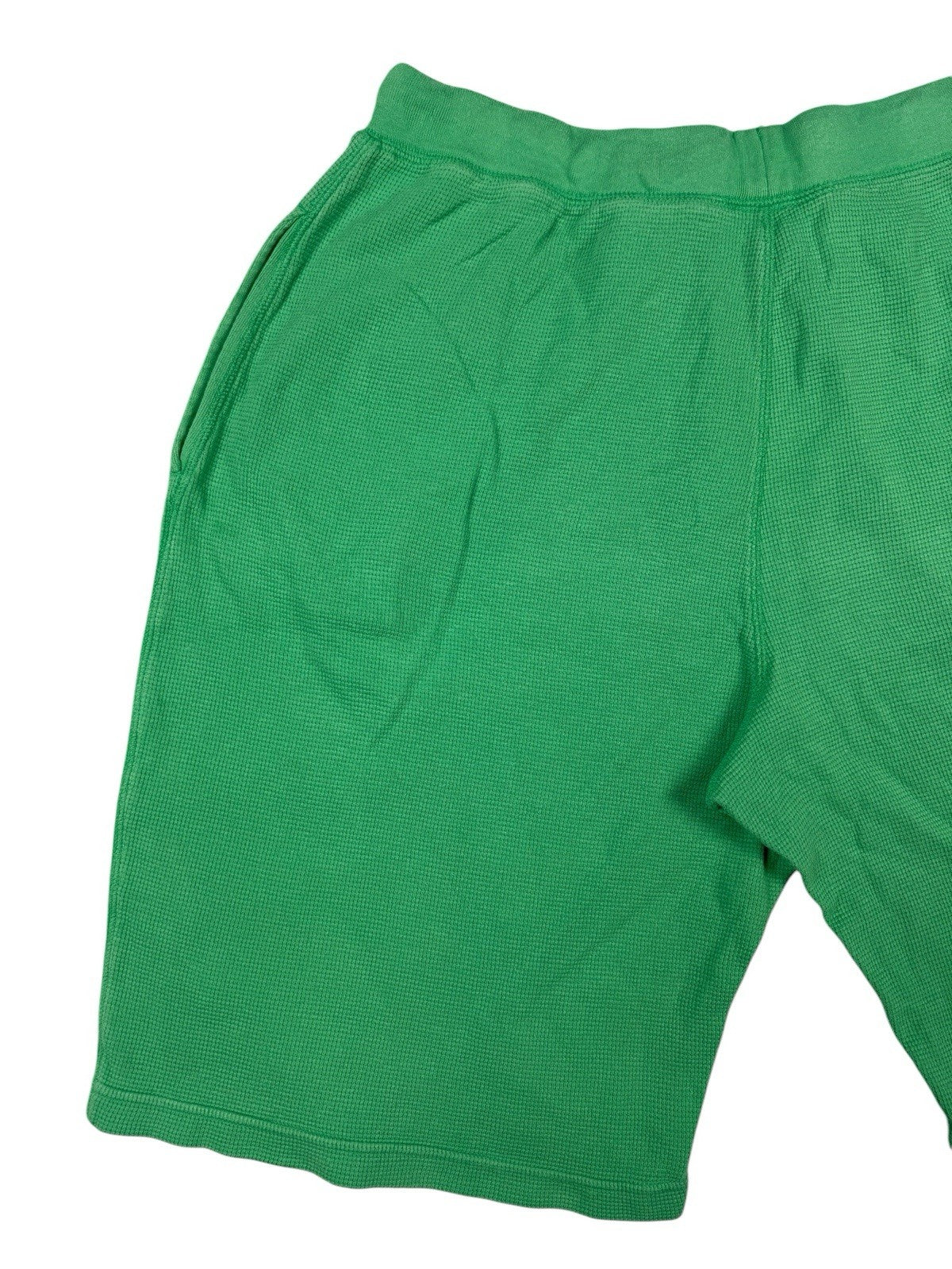 Polo Ralph Lauren Green Cotton Waffle Pattern Lounge Jogger Sweat Shorts Large