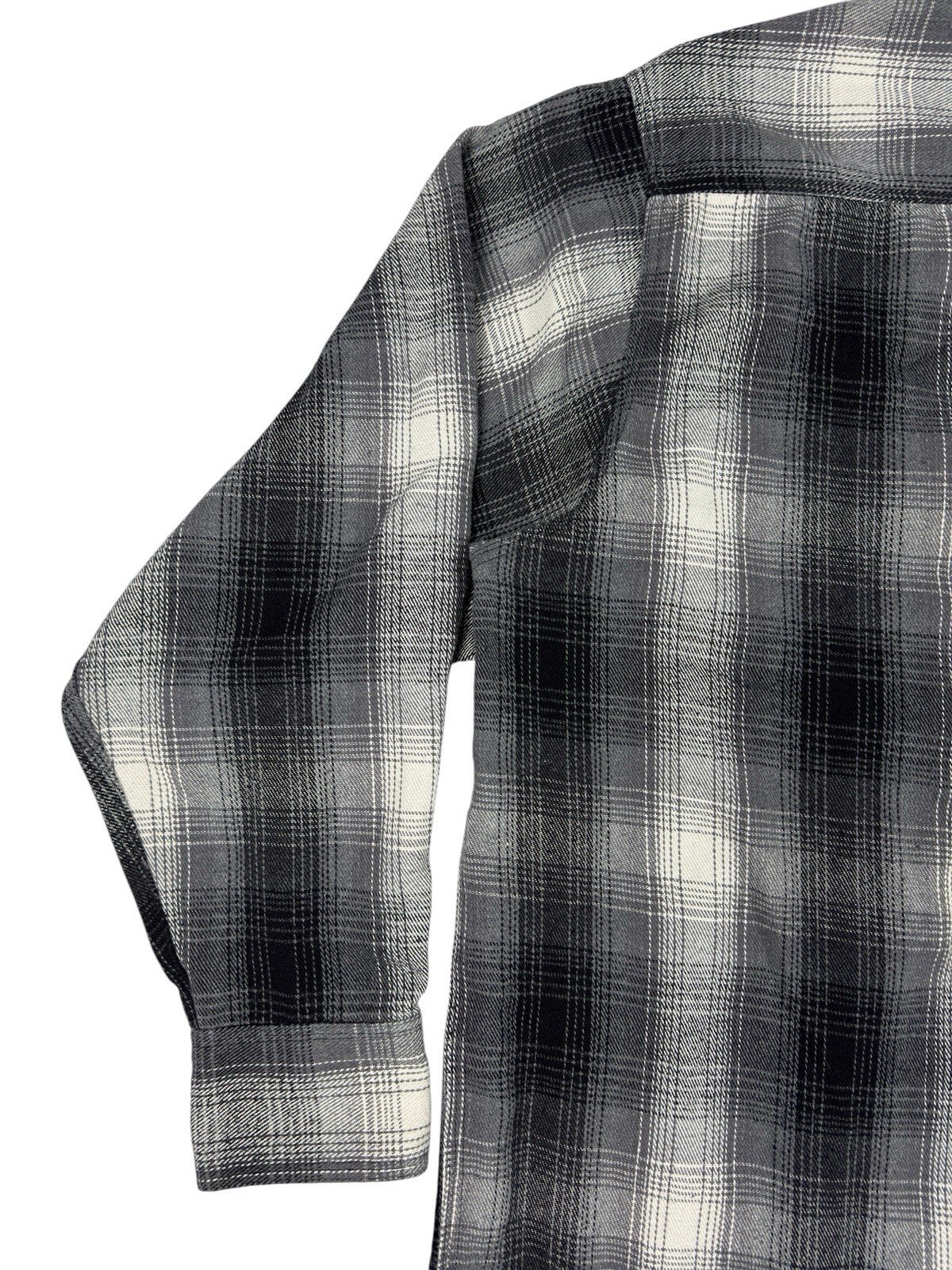 Hickory Shirt Retro Grey Plaid Pearl Snap Western Shirt 2XL