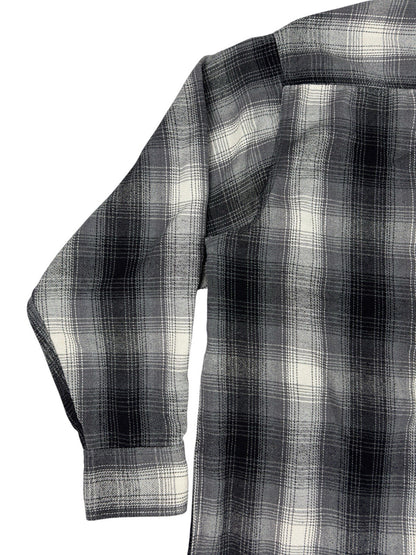 Hickory Shirt Retro Grey Plaid Pearl Snap Western Shirt 2XL