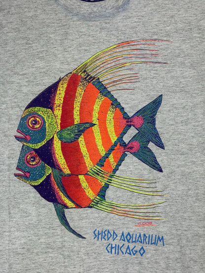 Vintage Chicago Aquarium Grey Novelty Tourist Print Top Large