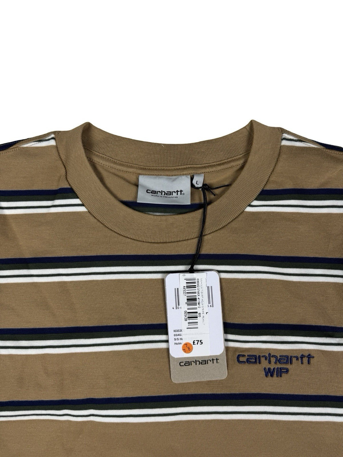 Carhartt WIP S/S Holm Stripe T-Shirt Peanut