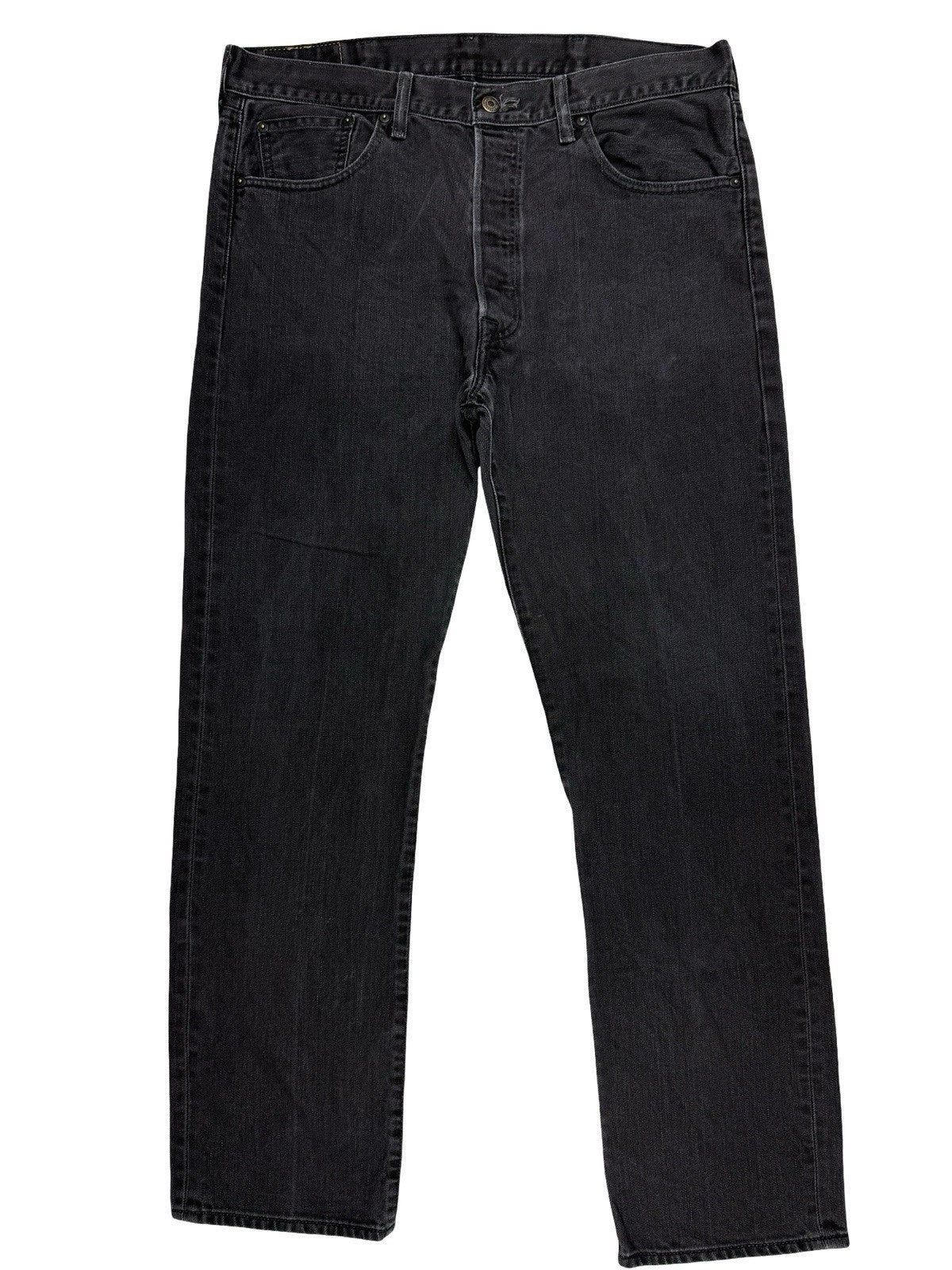 Levi's 501 Black Denim Straight Leg Jeans 38W 32L