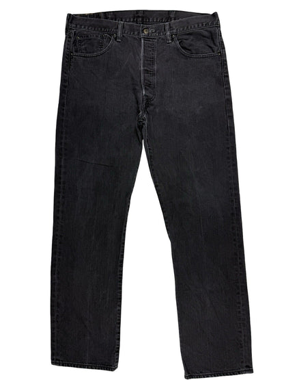 Levi's 501 Black Denim Straight Leg Jeans 38W 32L