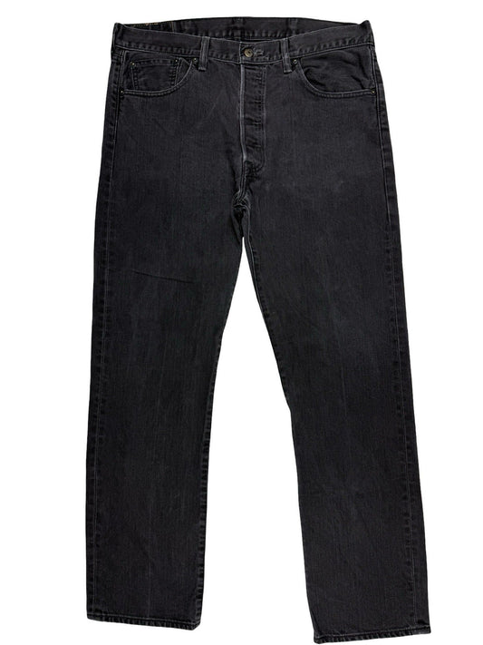 Levi's 501 Black Denim Straight Leg Jeans 38W 32L