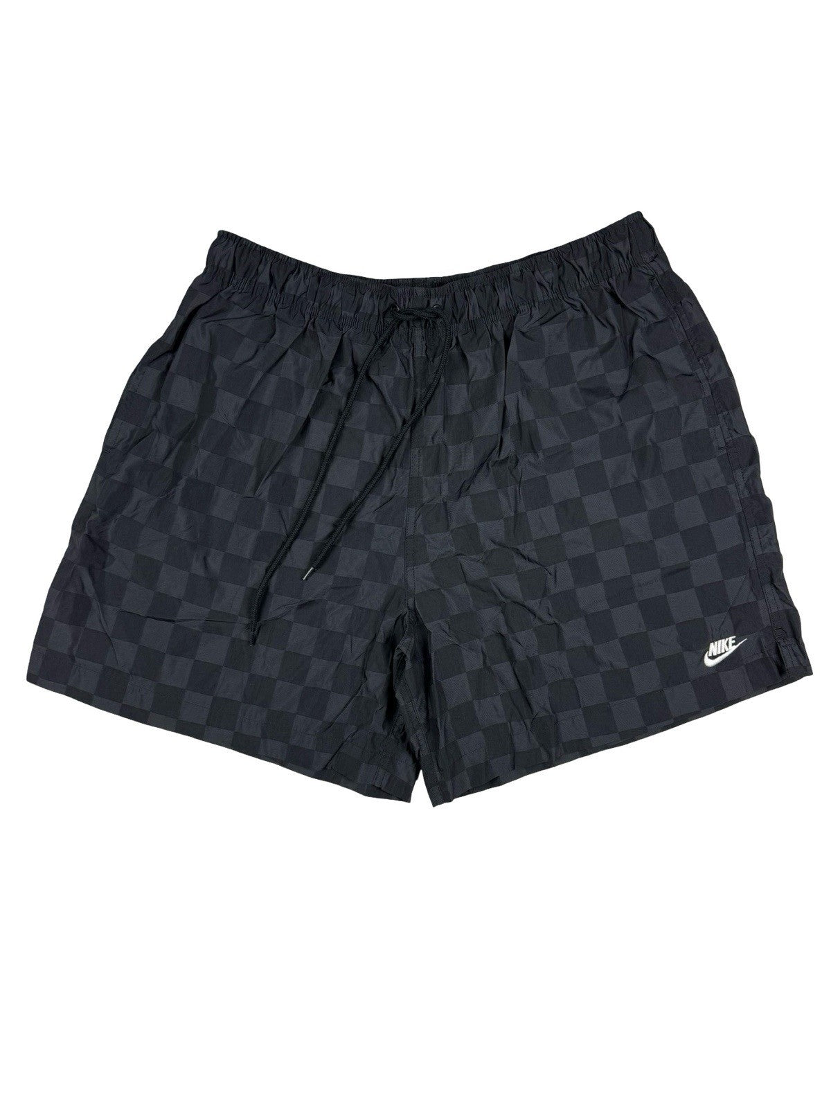 Nike Black Checker Pattern Nylon Sport Shorts XL