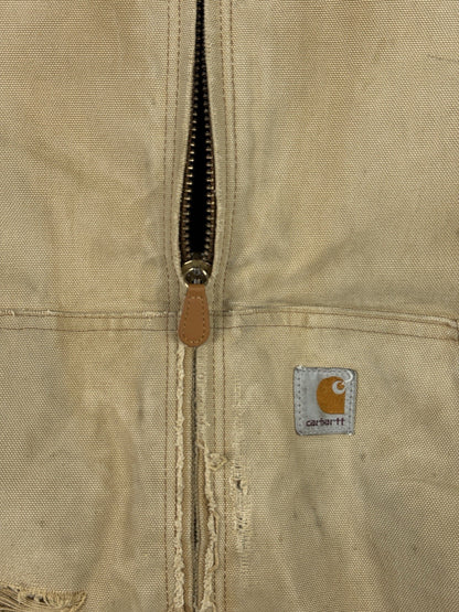 Carhartt J140 Brown Hooded Active Zip Workwear Jacket Large Regular