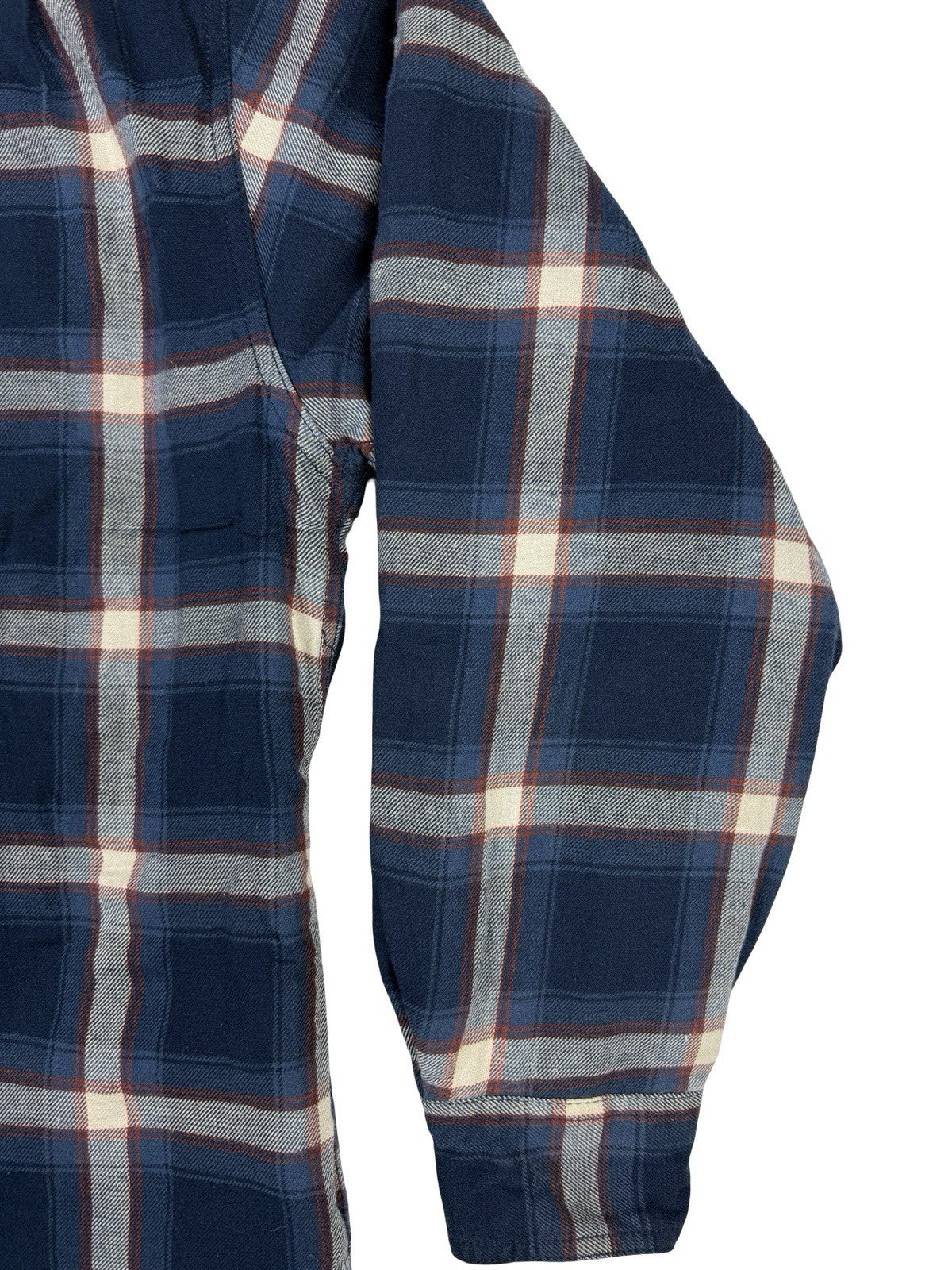 Wrangler Blue Plaid Fleece Lined Shirt Jacket Large