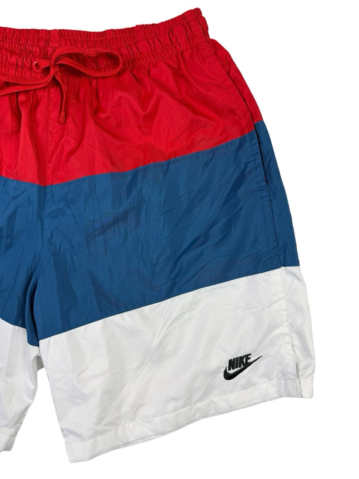Nike City Edition Woven Swim Shorts Red White Blue Medium
