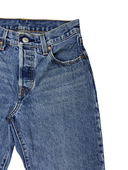 Levi's 501 Women's Blue Denim Straight Fit Jeans 24W 30L