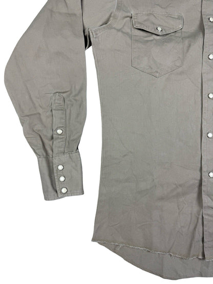 Wrangler Vintage 90's Pearl Snap Beige Western Shirt Small