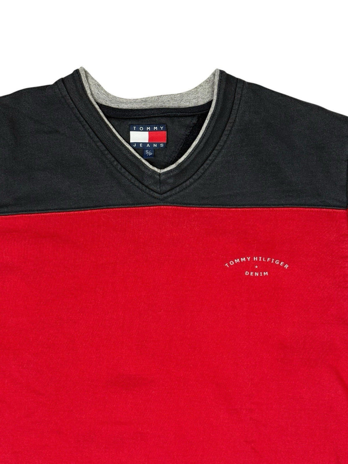 Tommy Hilfiger Retro Red V-Neck Jumper Small