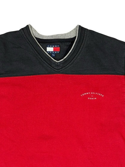 Tommy Hilfiger Retro Red V-Neck Jumper Small
