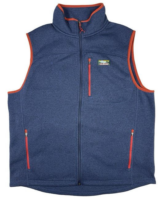L.L. Bean Blue Fleece Gilet Zip Vest Bodywarmer Large Regular