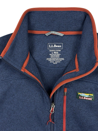 L.L. Bean Blue Fleece Gilet Zip Vest Bodywarmer Large Regular