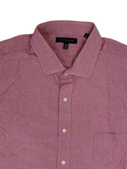 Tommy Hilfiger Pink Long Sleeve Collared Shirt 2XL Tall 19in Collar