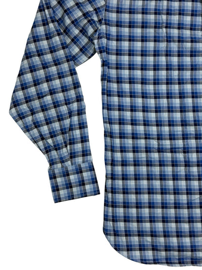 Tommy Hilfiger Blue Plaid Collared Shirt Medium