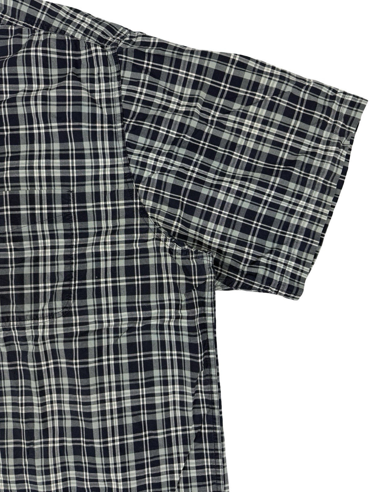 Carhartt Essential Blue Plaid Short Sleeve Button Cotton Shirt 2XL
