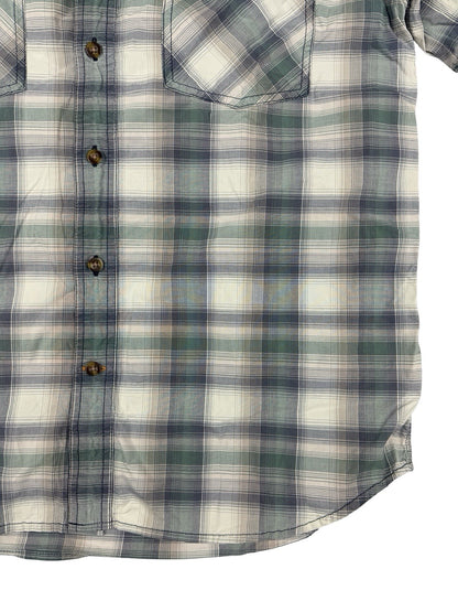 Carhartt Green Grey Plaid Short Sleeve Relaxed Fit Button Shirt Large Regular