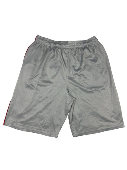 Champion Grey Polyester Spell Out Logo Basketball Sport Shorts Large