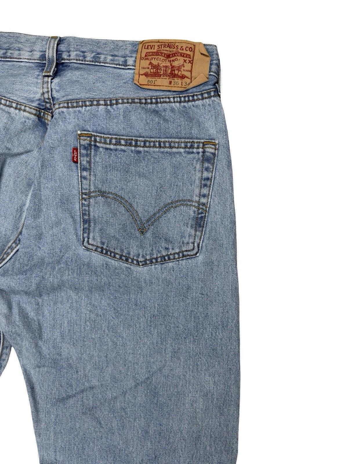 Levi's 501 Blue Retro Straight Leg Denim Jeans 36W 34L