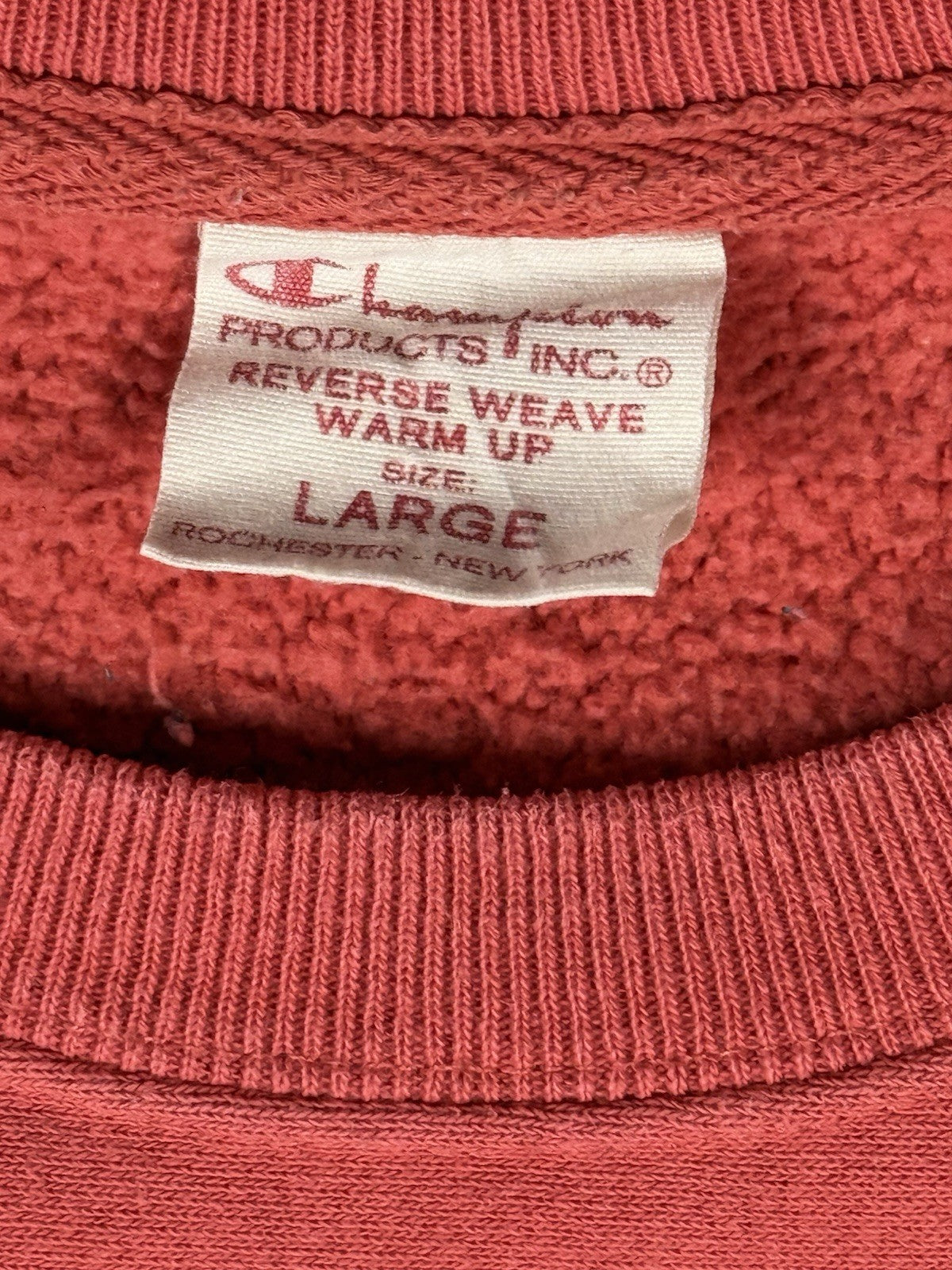 Champion Vintage Orange Reverse Weave Warm Up Jumper Large