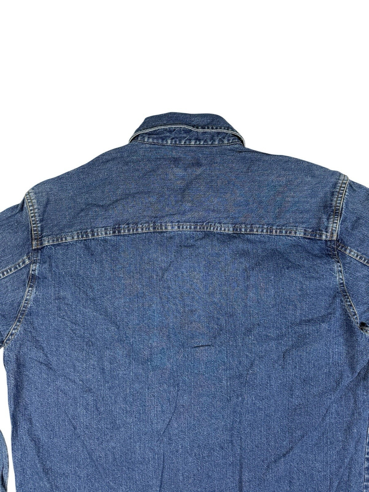 Levi's Retro Blue Cotton Denim Button Up Collared Shirt Small