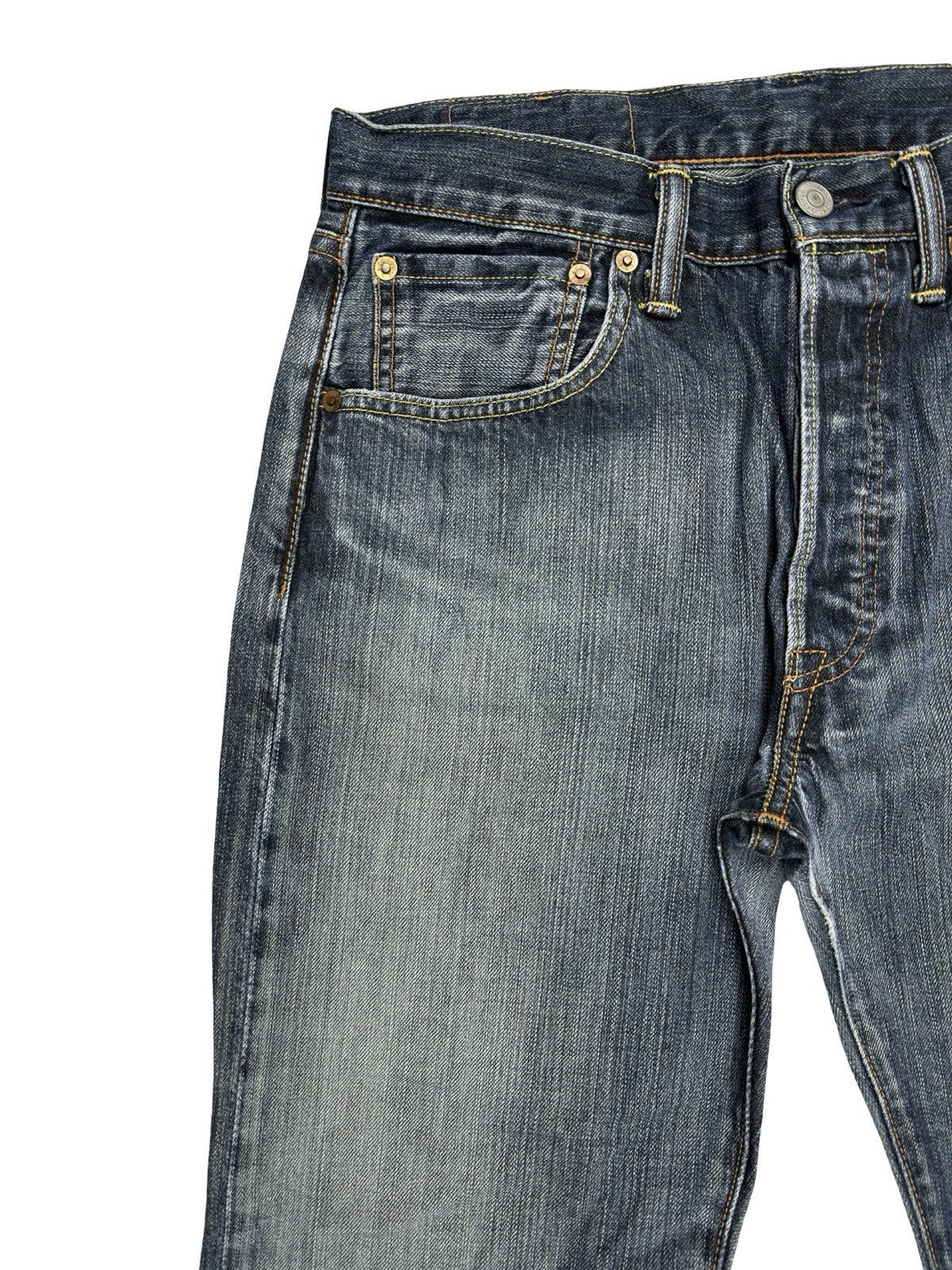 Levi's 501 Blue Straight Fit Button Fly Denim Jeans 32W 32L