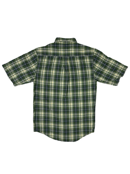 Carhartt Green Plaid Cotton Short Sleeve Flannel Shirt Small