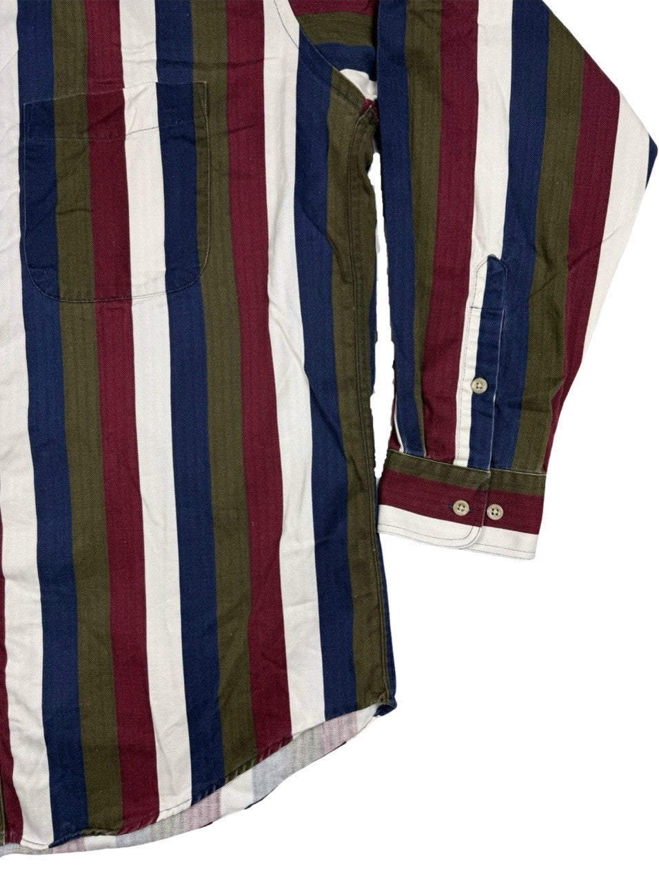 Hunt Club Retro Multi Striped Cotton Shirt Large
