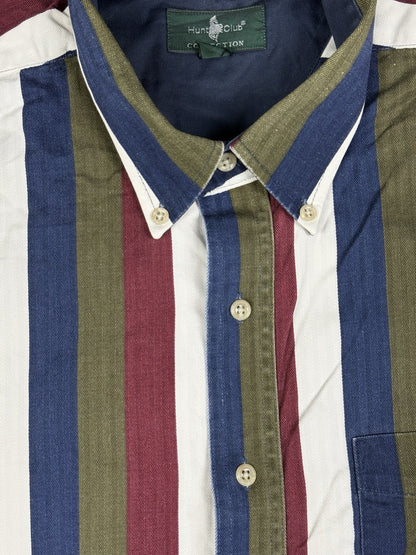 Hunt Club Retro Multi Striped Cotton Shirt Large