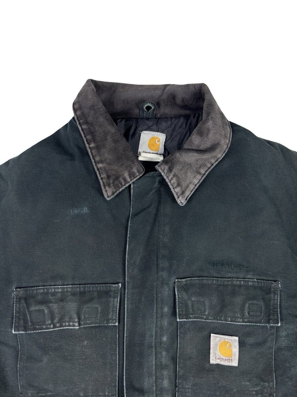 Carhartt C03 Black Quilt Lined Retro Chore Work Jacket XL 48 Regular