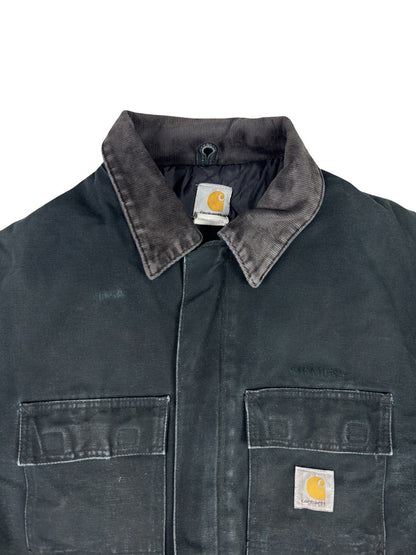 Carhartt C03 Black Quilt Lined Retro Chore Work Jacket XL 48 Regular